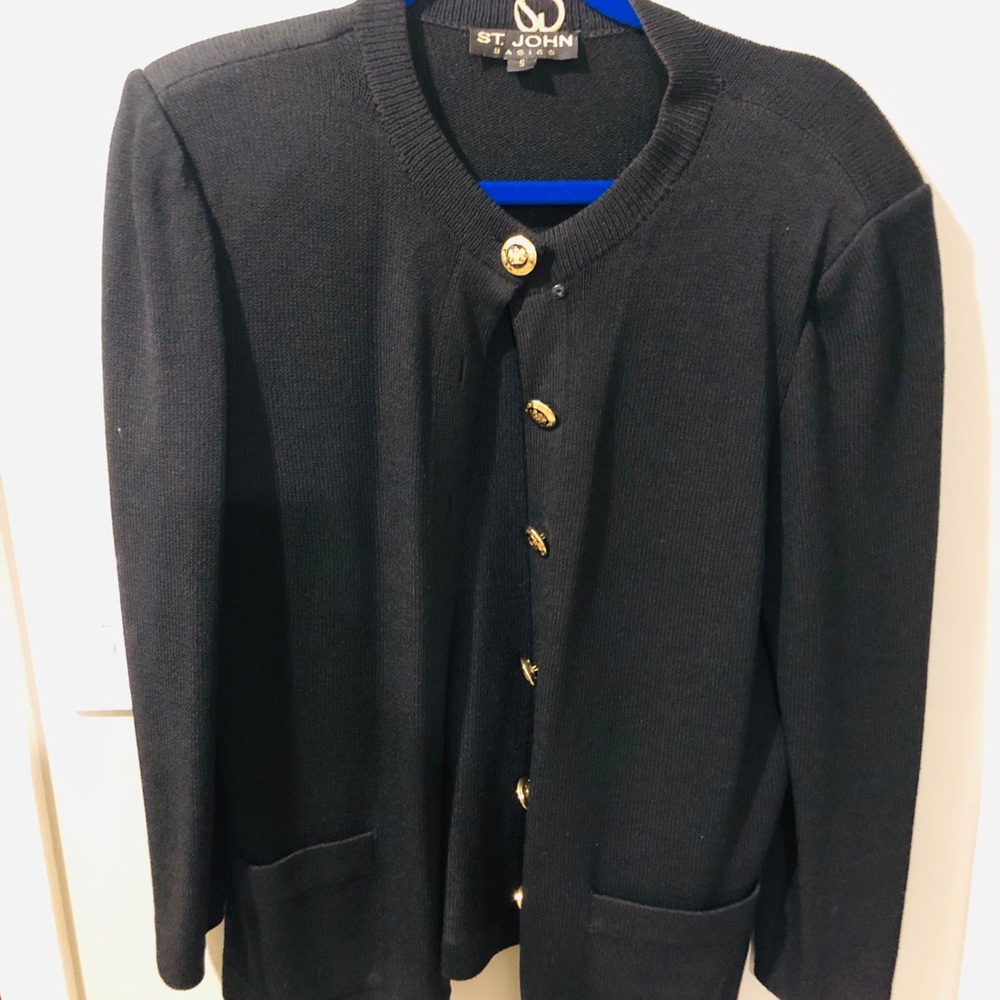 Black St. John knit jacket.